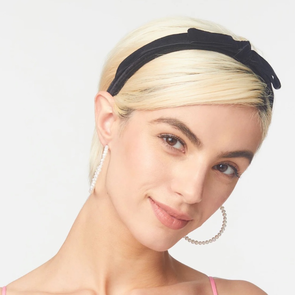 EUC Black Velvet Lele Sadoughi Bardot Headband